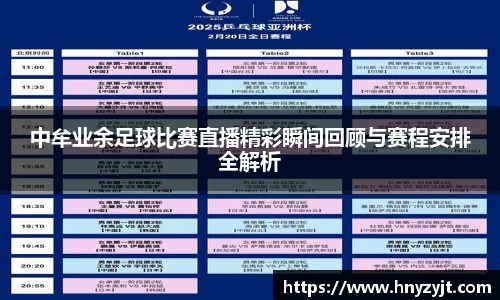 中牟业余足球比赛直播精彩瞬间回顾与赛程安排全解析