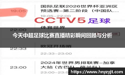 今天中超足球比赛直播精彩瞬间回顾与分析