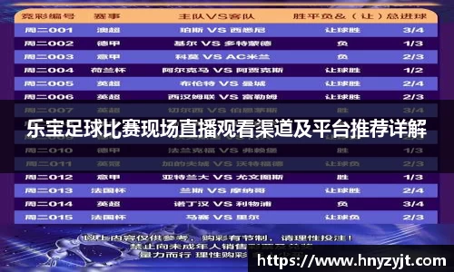 乐宝足球比赛现场直播观看渠道及平台推荐详解